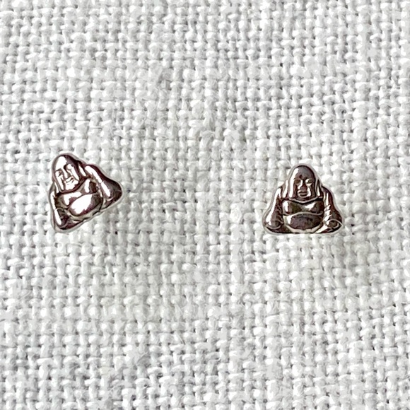 925 silver Buddha studs - Picture 1 of 4